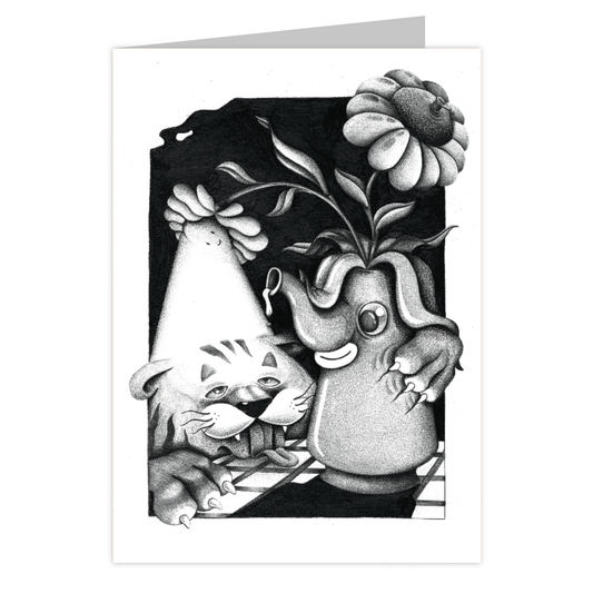 Front of the Tiger's Milk reusable greeting card