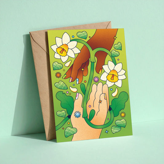 Together We Grow reusable love card with kraft envelope