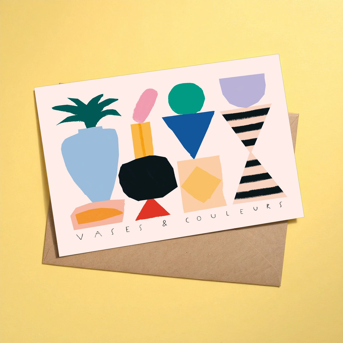 Vases & Couleurs reusable greeting card with kraft envelope