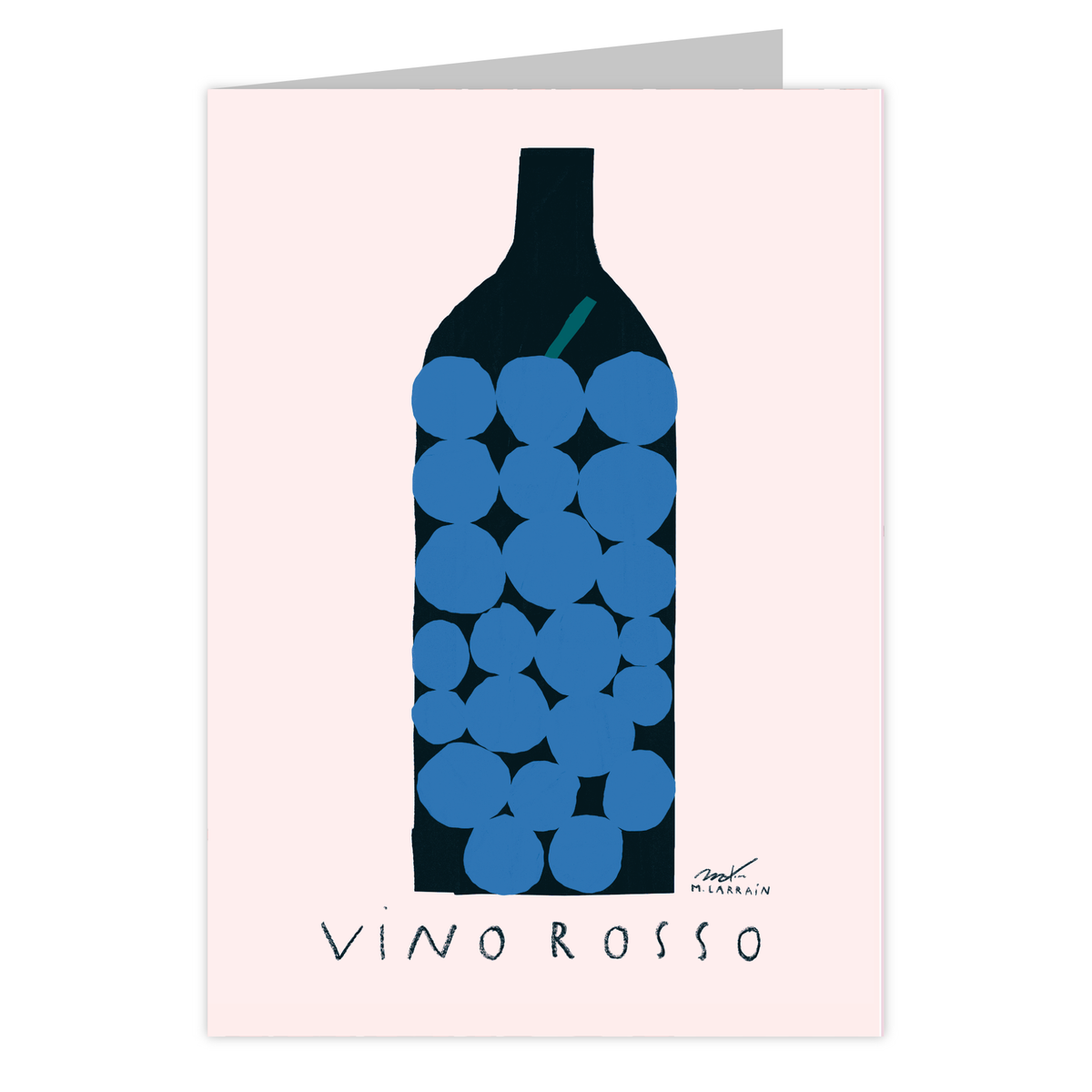 Front of the Vino Rosso reusable greeting card