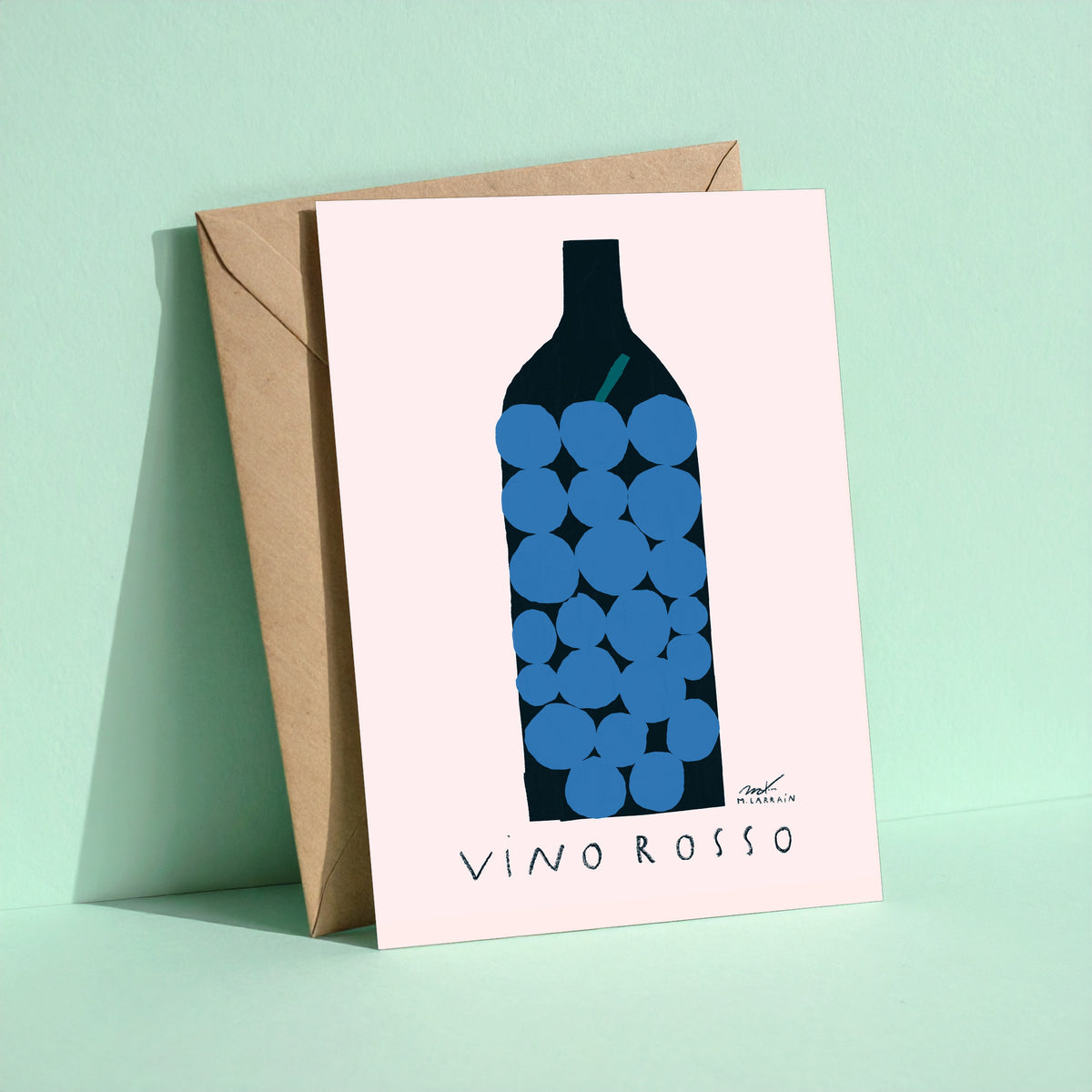 Vino Rosso reusable greeting card with kraft envelope