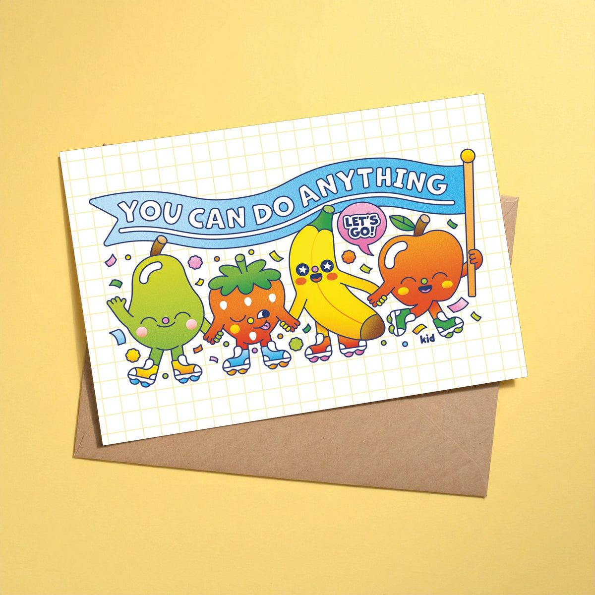 You Can Do Anything reusable encouragement card with kraft envelope
