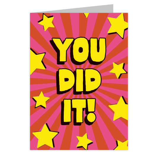 Front of the You Did It! reusable congratulations card